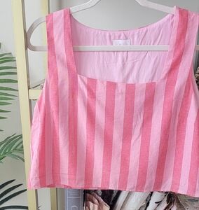 NWOT Pink Lily Boutiqe Pink and White Striped Women's Top Size XL